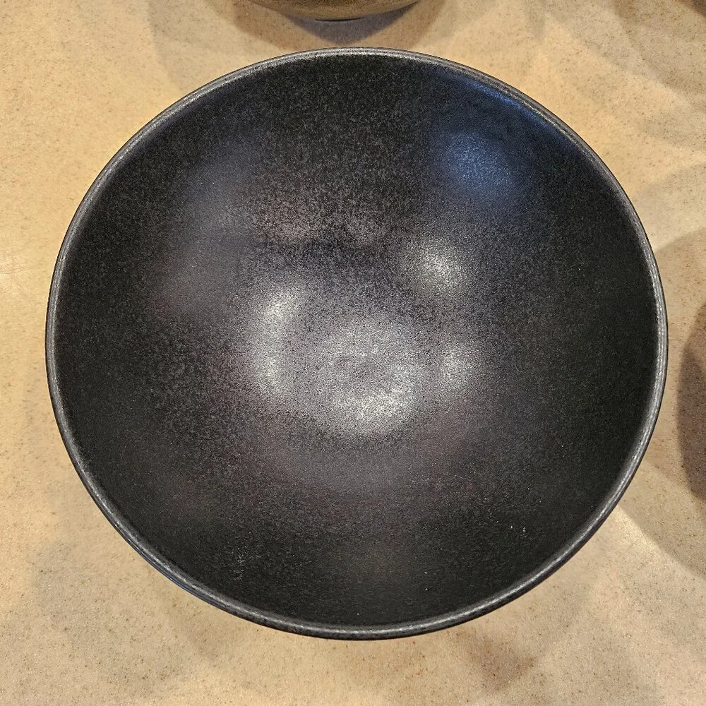 4 MODERN WILLIAMS SONOMA APILCO BLACK REGLISSE FRANCE PORCELAIN SOUP BOWL DISH